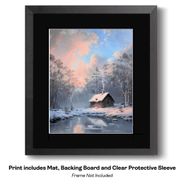 Cozy Winter Cabin Art Print